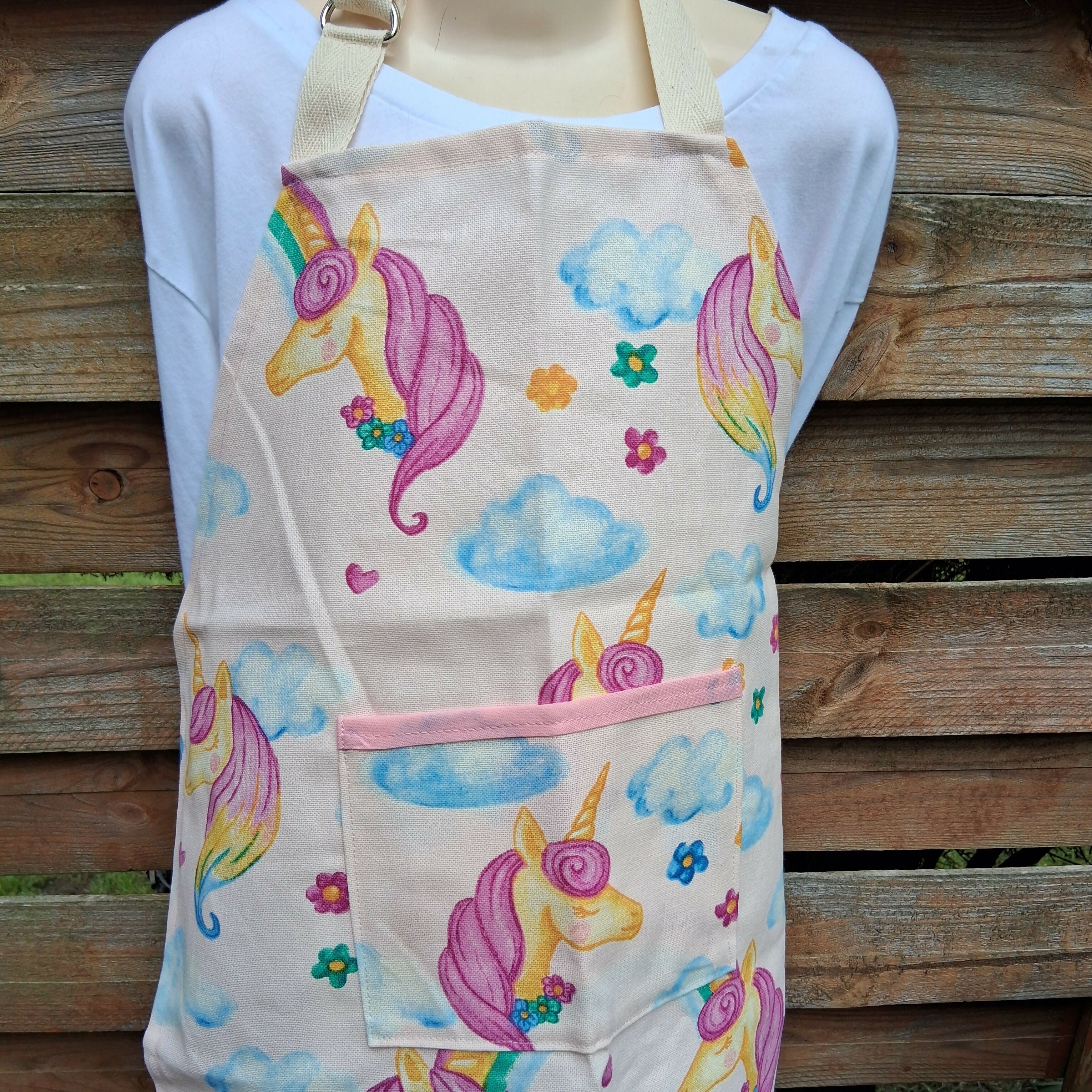 Children's Apron - Light Pink Unicorn