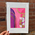 Abstract Pink & Purple Print - A4 Mounted Print