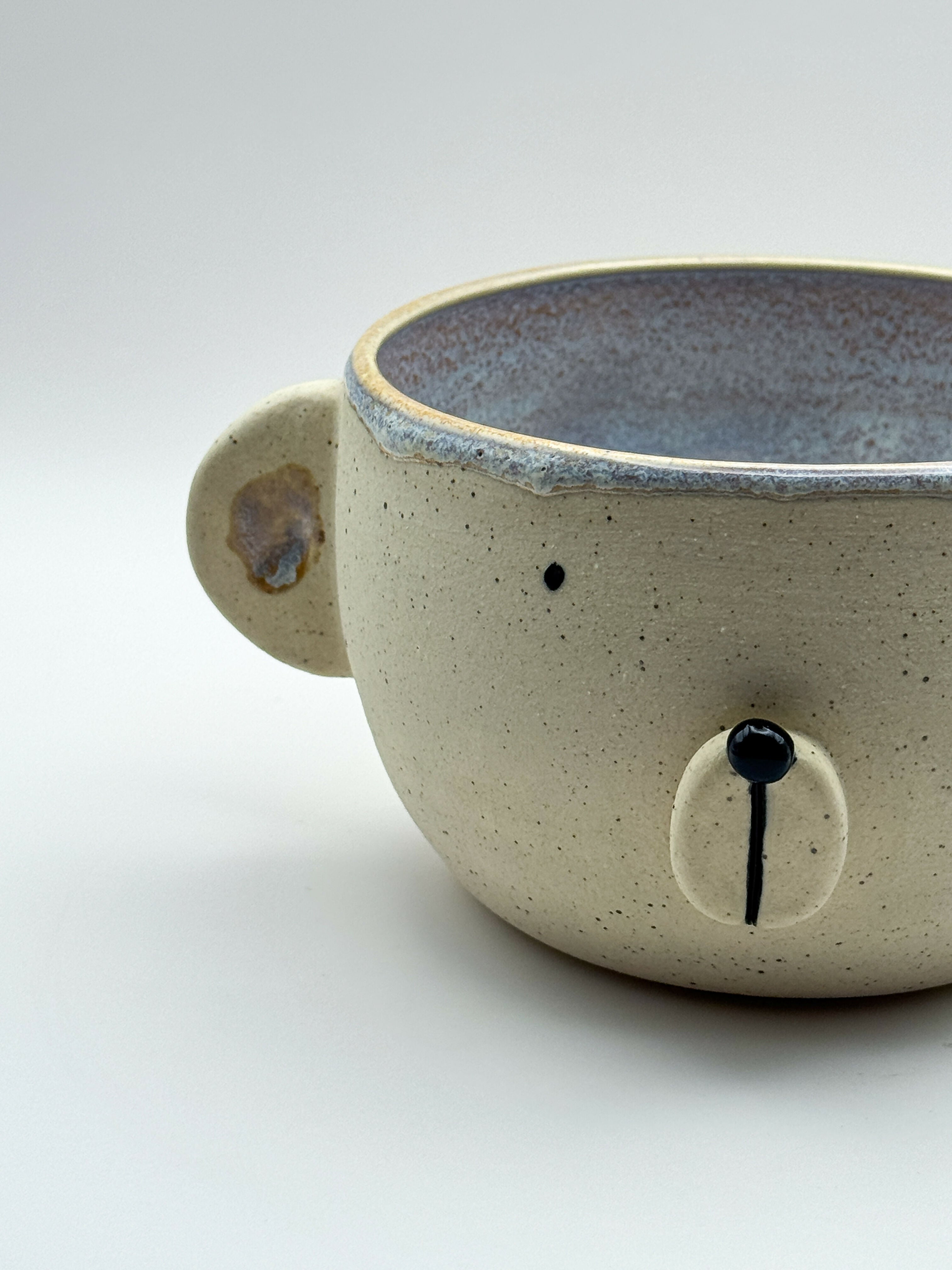 Handmade Light Bear Ceramic Bowl