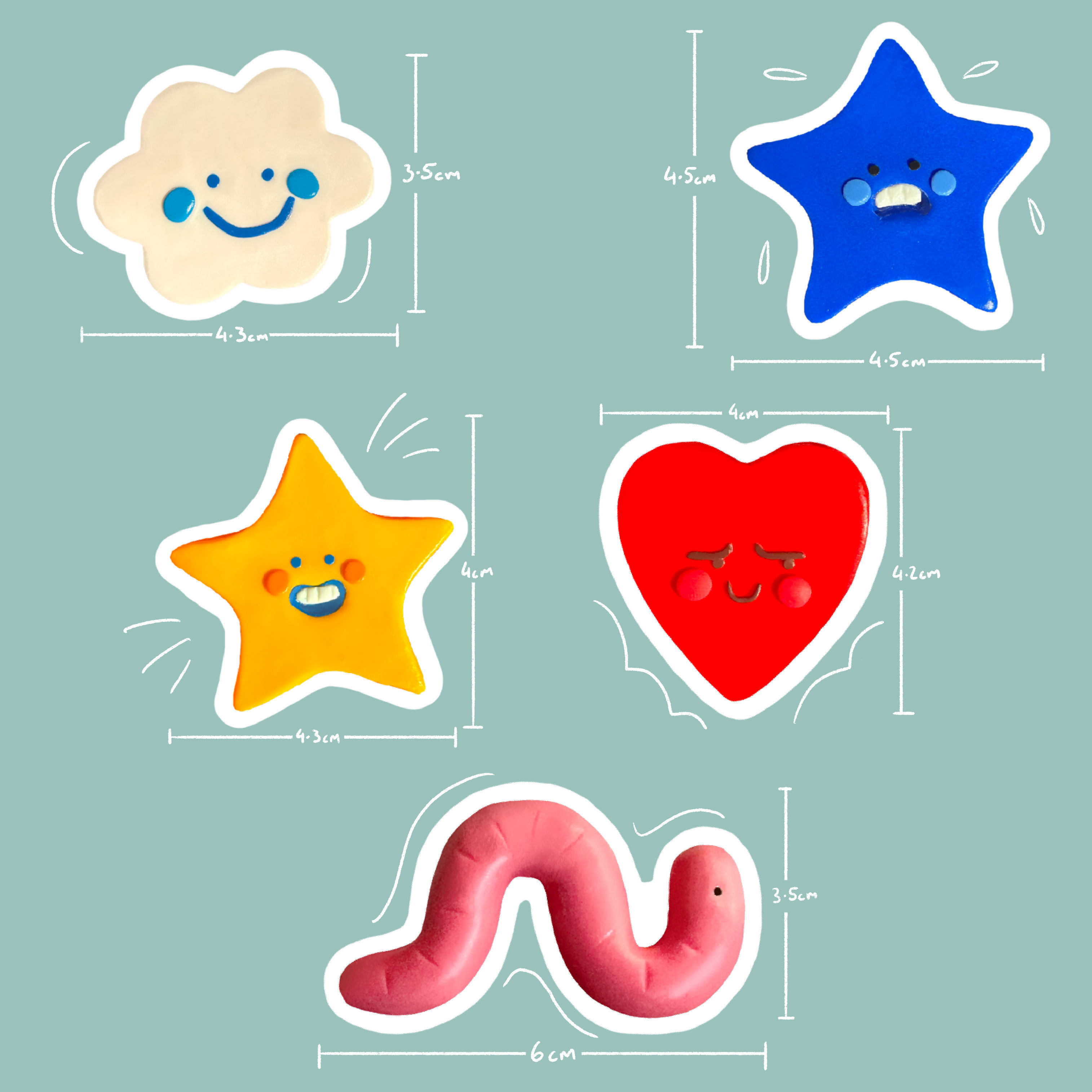 Clay Shapes Sticker Pack