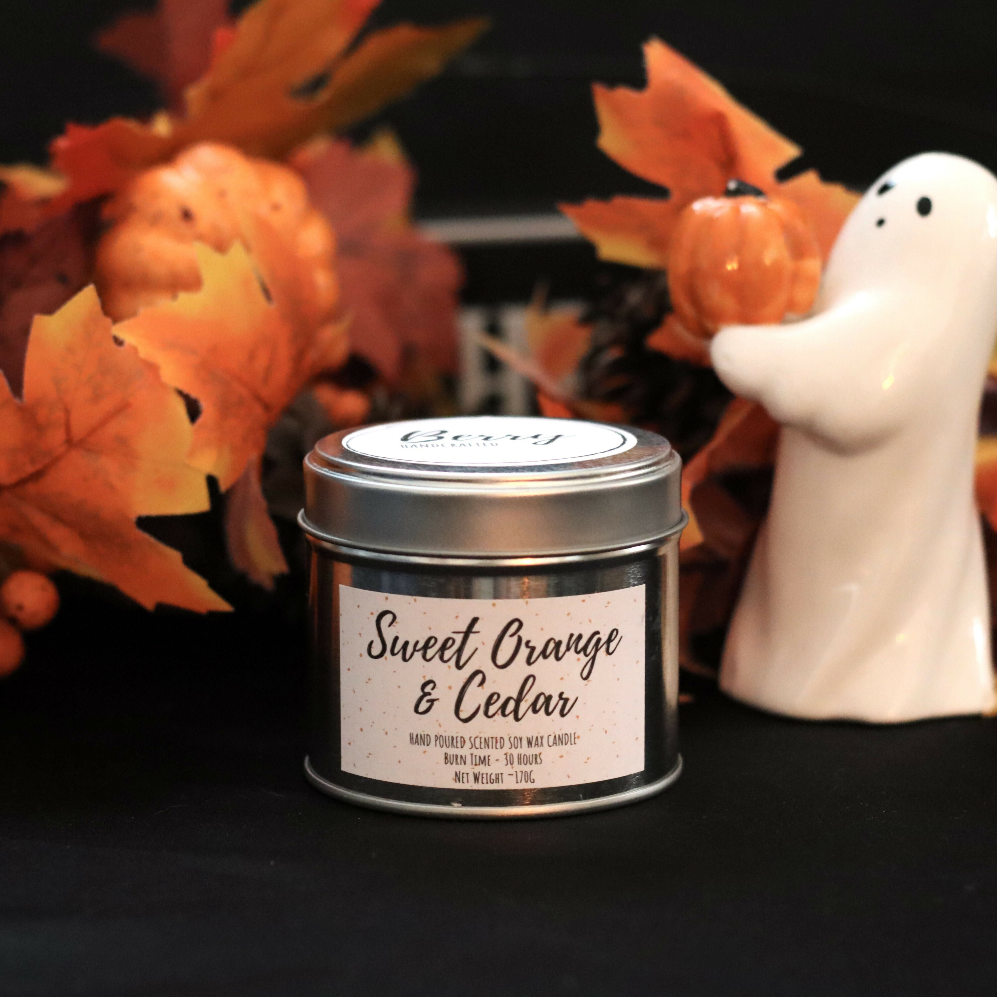 Hand Poured Soy Wax Candle - Sweet Orange & Cedar
