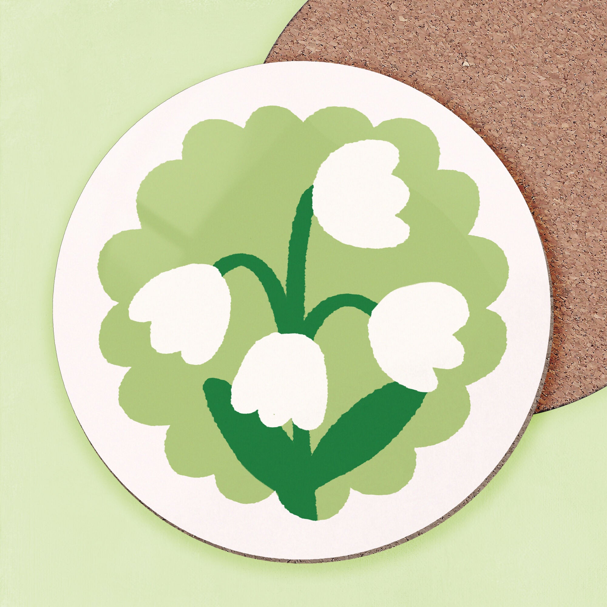 White Flowers Coaster