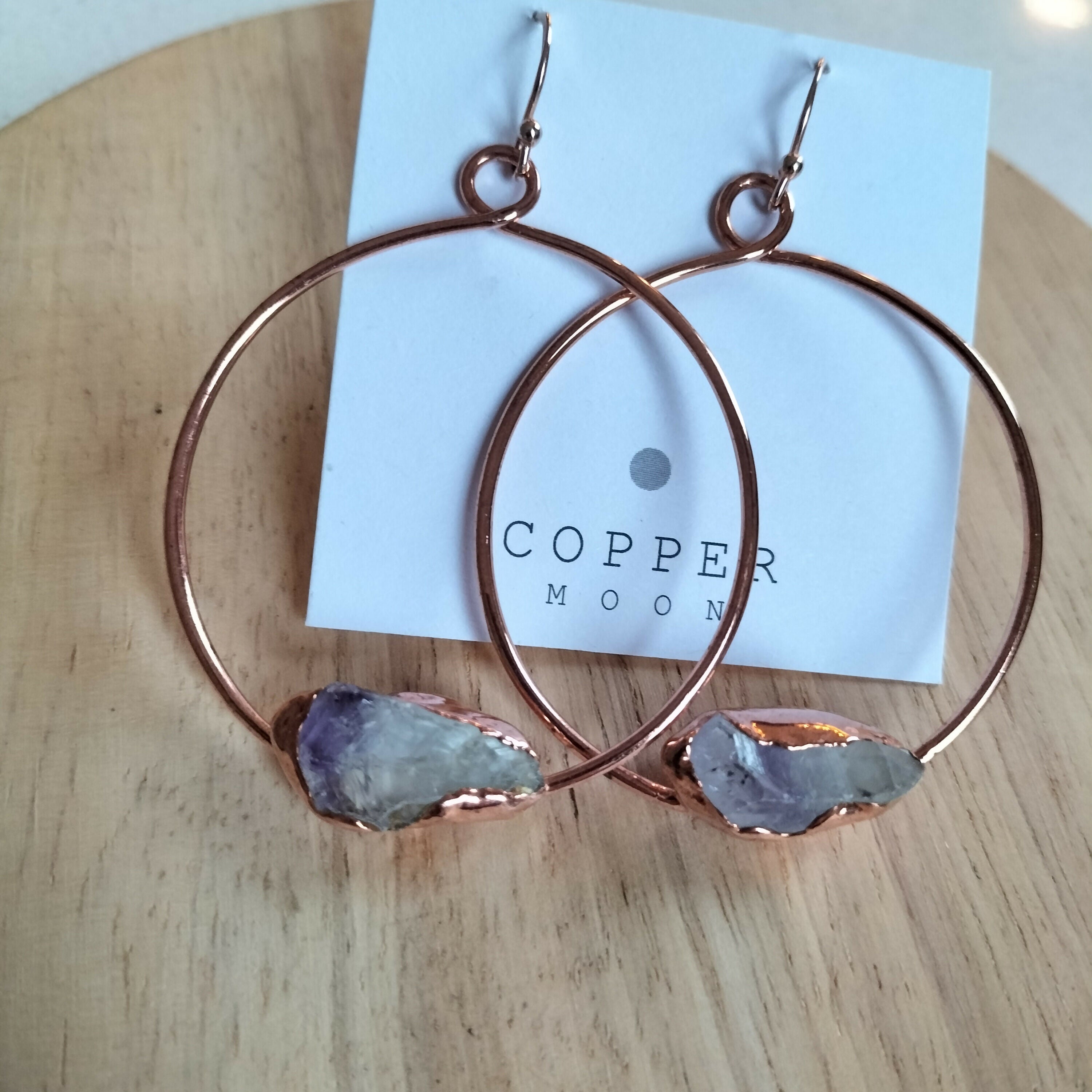 Amethyst Hoop Earrings