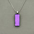 Purple Dichroic Fused Glass Pendant with Silver Plated Chain - Handmade by Jade Tapson Glass.