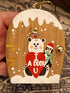 Handmade Wooden Polar Bear Door Ornament – "I A-DOOR U" Cute Christmas Tree Decoration & Romantic Holiday Keepsake Gift