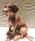 Ceramic German wirehaired pointer dog sculpture
