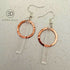 Frosted Acrylic Bar & Hand-Hammered Copper Earrings