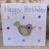 Happy Birthday Card with Crocheted Bird.