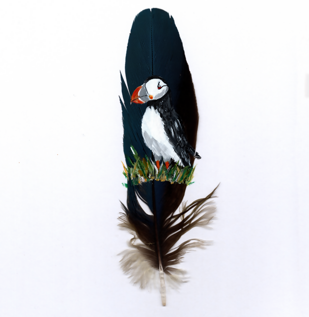 Puffin Feather Painting