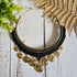 Black Macrame & Gold Brass Wire Spiral Choker; Egyptian Queen Tribal Statement Thai Jewellery