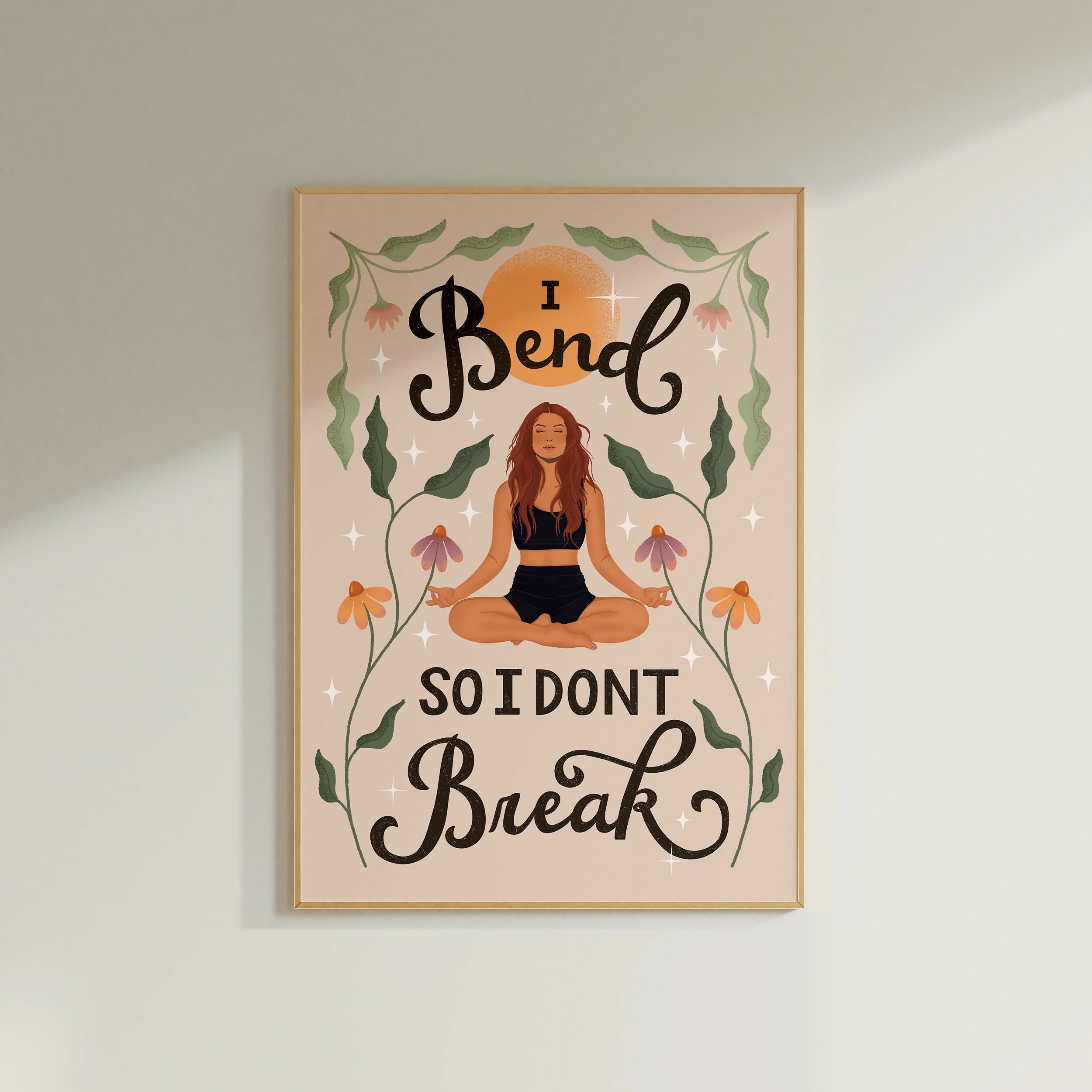 Yoga Art Print: Boho, Mindfulness, Yogi Illustration (A3)