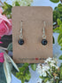 Black Agate Wire Wrapped Crystal Bead Earrings