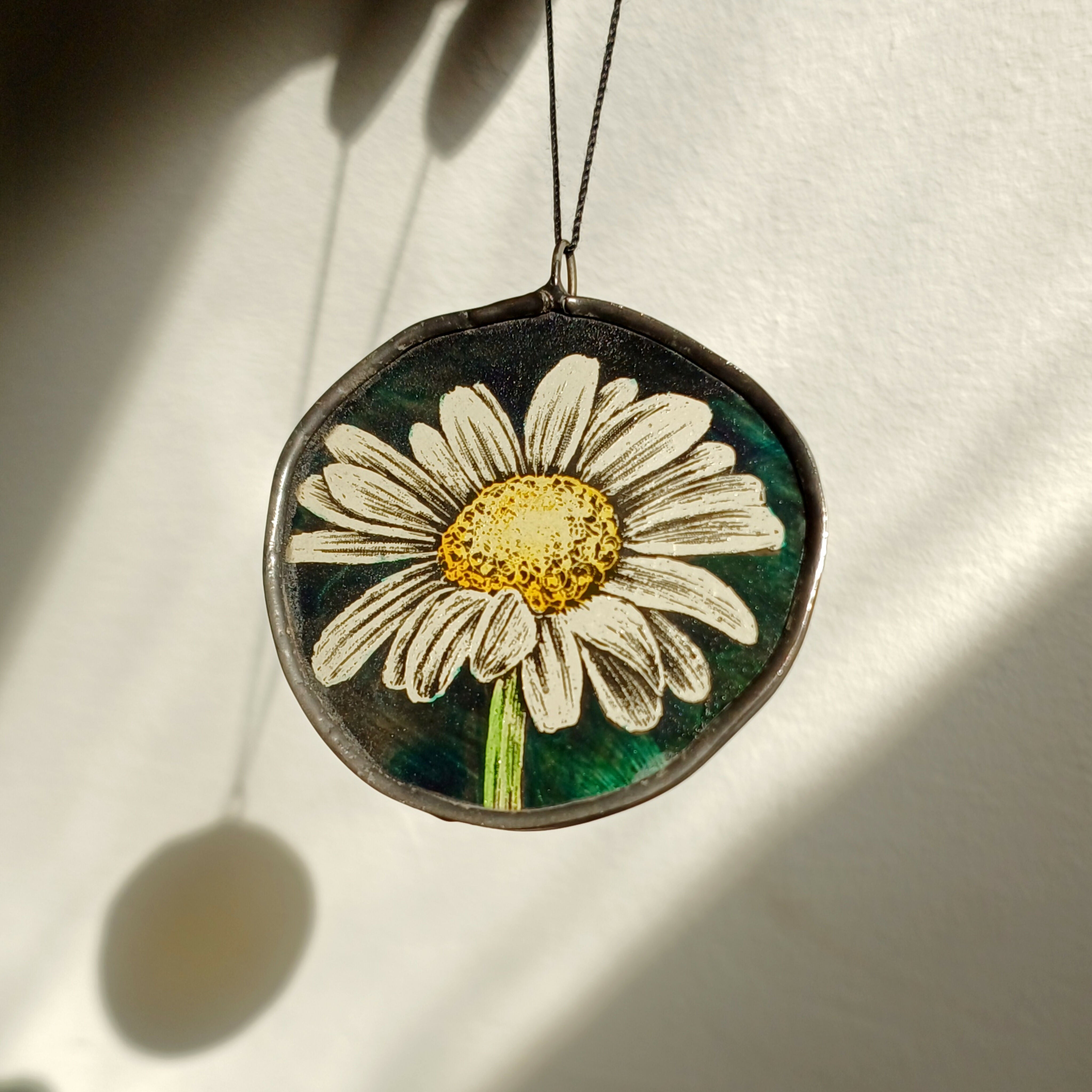 Stained Glass Daisy Window Hanging