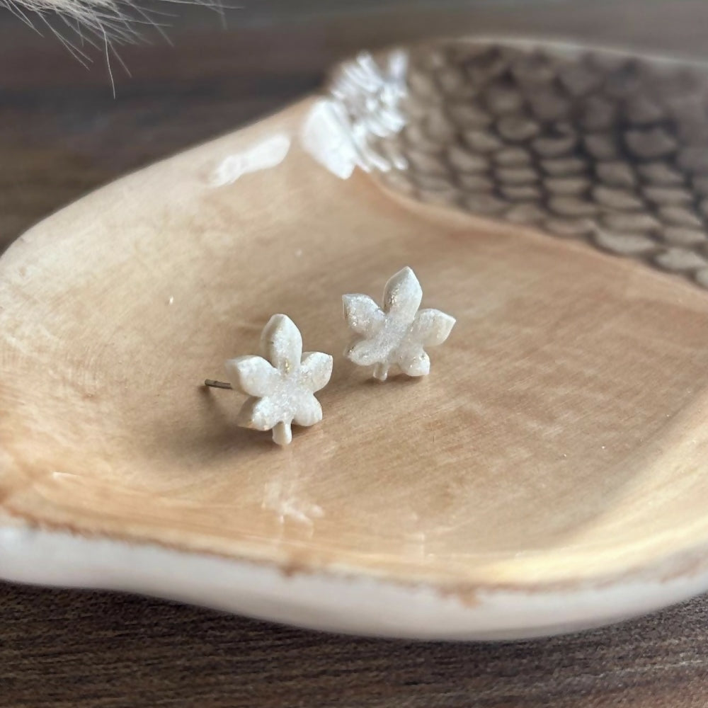 Orange Maple Leaf Studs