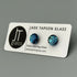 Ice Blue Dichroic Fused Glass Sterling Silver Stud Earrings - Handmade by Jade Tapson Glass.