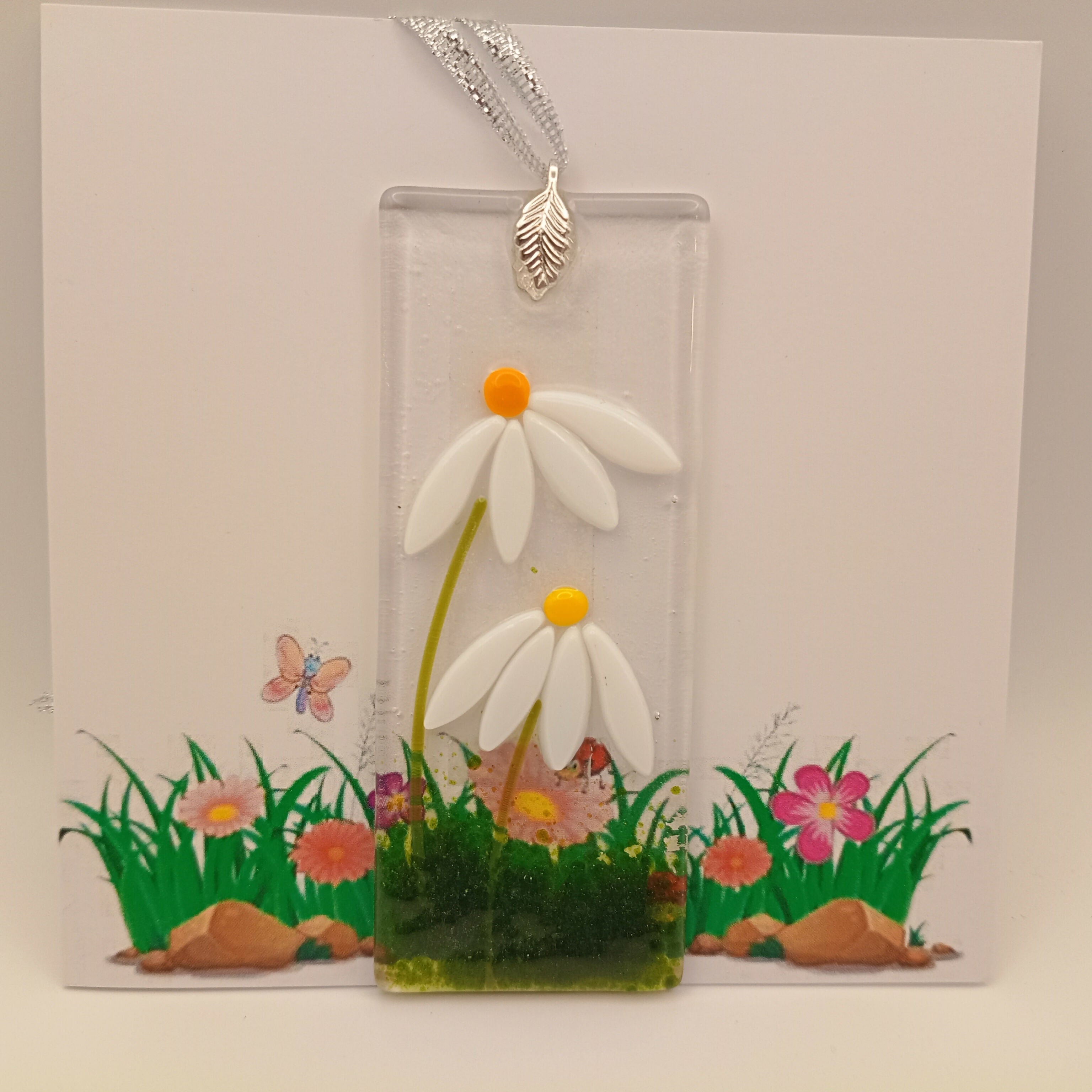 Fused Glass Flower Card