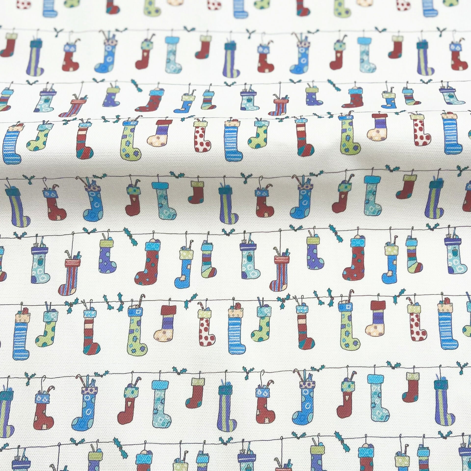 Christmas Organic Cotton Tea Towel - Stockings