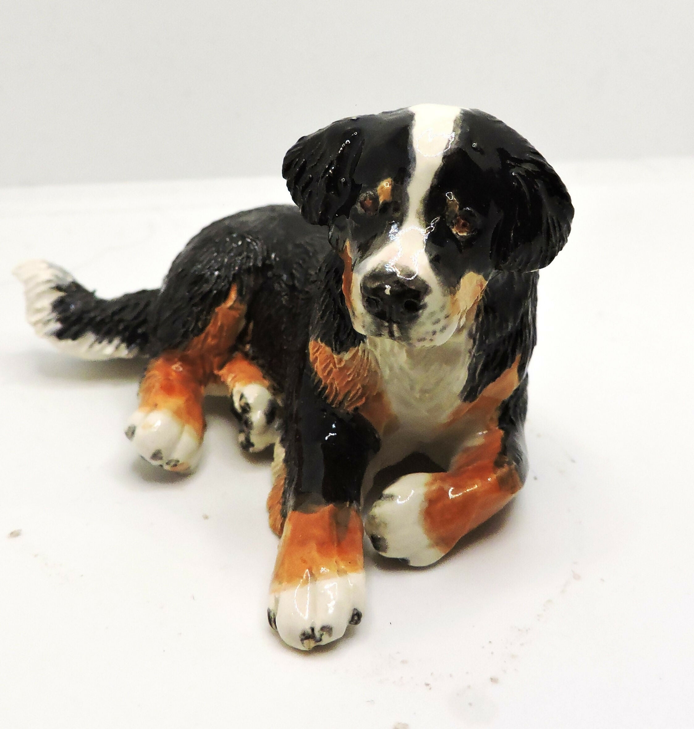 Ceramic Bernese Mountain dog sculpture