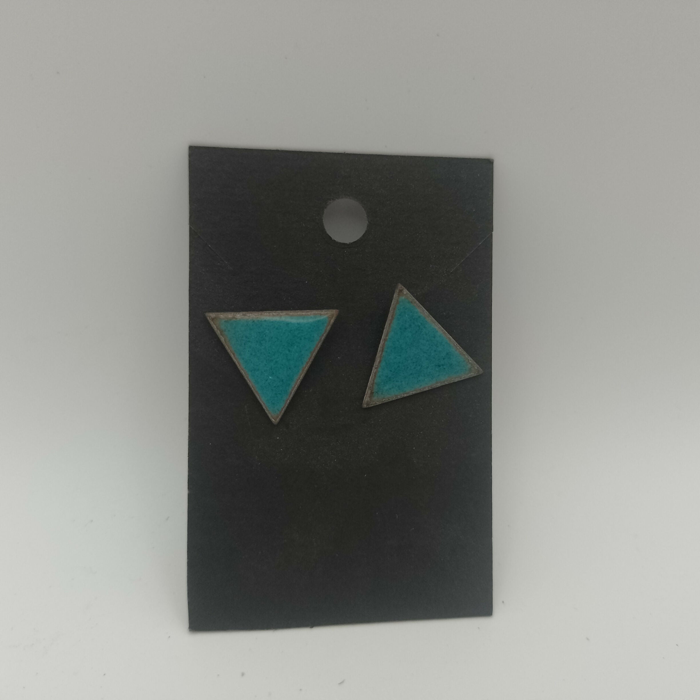Enamel Triangle Earring Studs