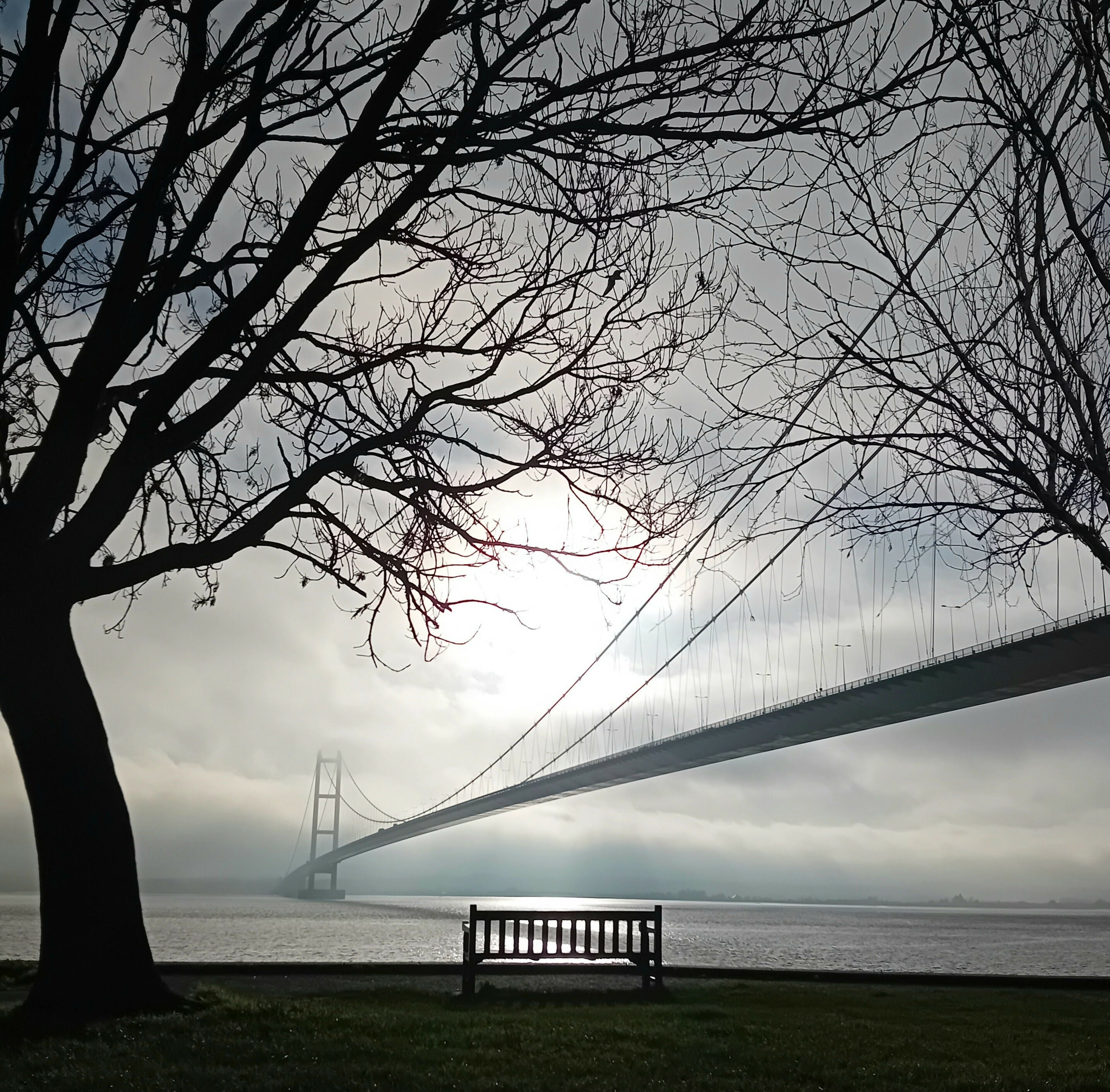 Bridge and bench (medium square frame)