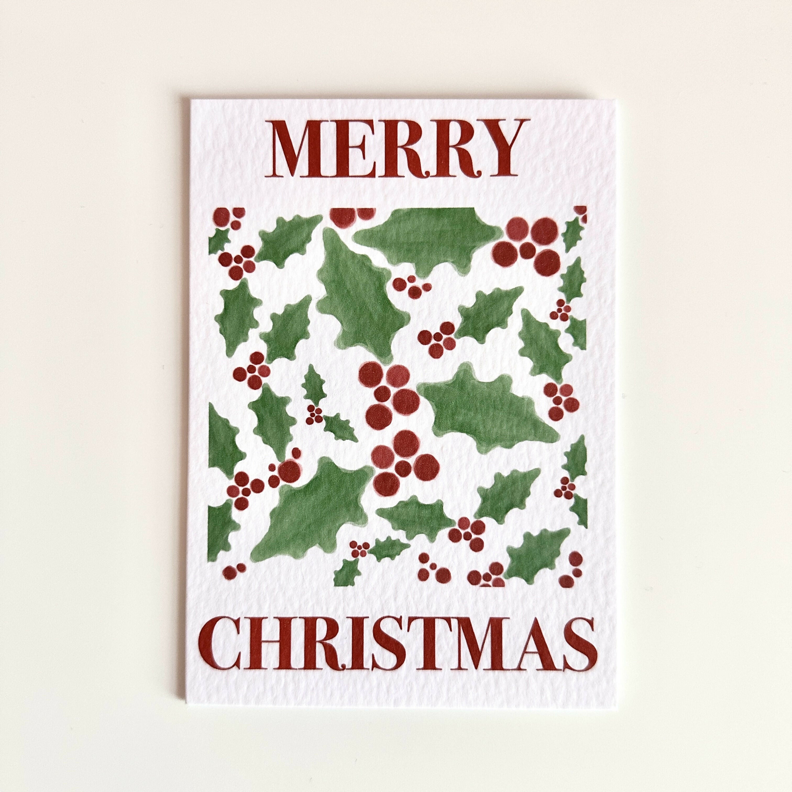 Holly Merry Christmas Card