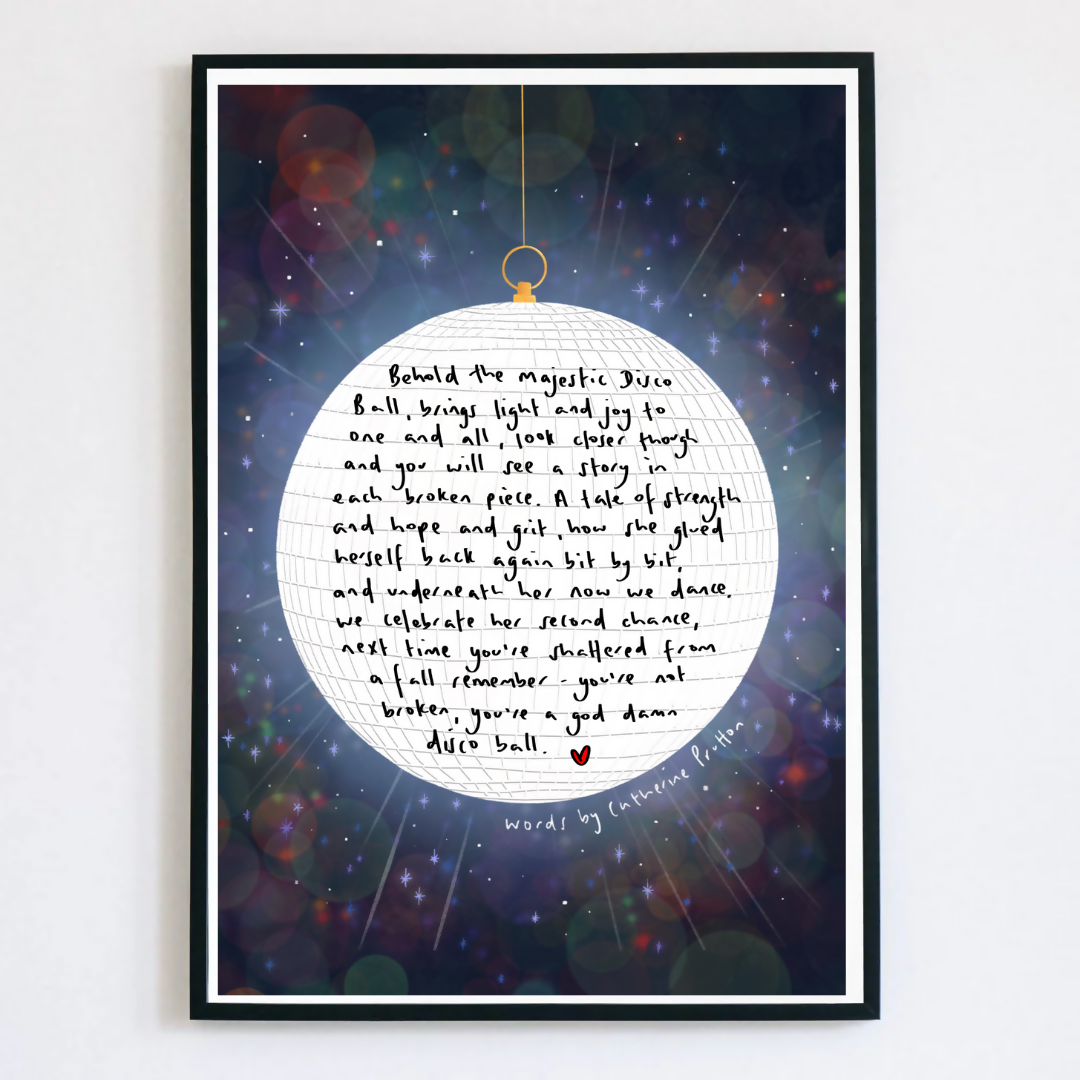 Disco Ball Poem Print