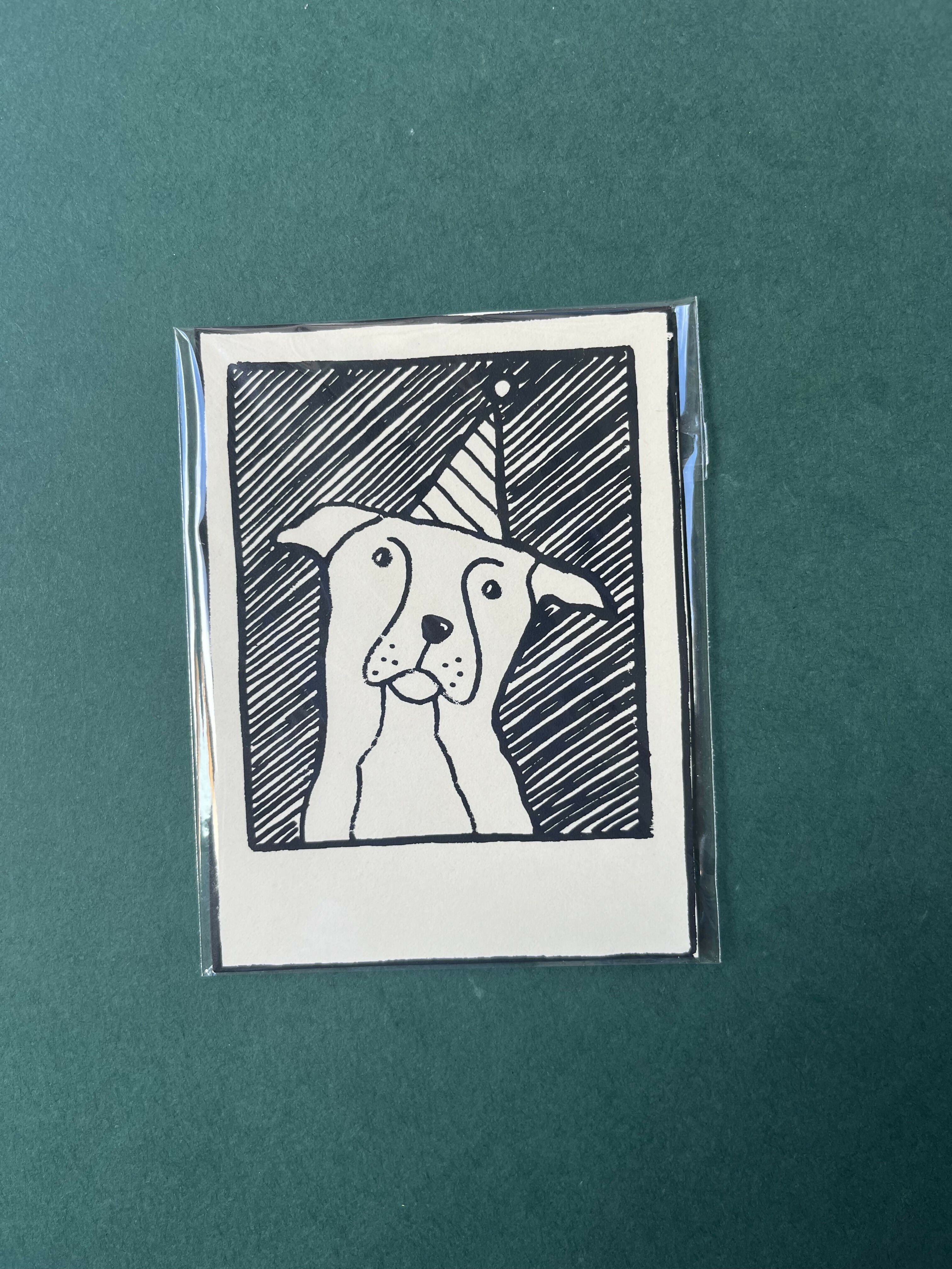 Pat Polaroid Print - Staffy Party Hat