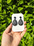 Floral Teardrop Earrings with Rhinestone Detail in Black