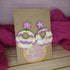 Pink White And Green Wavy Polymer Clay Earrings