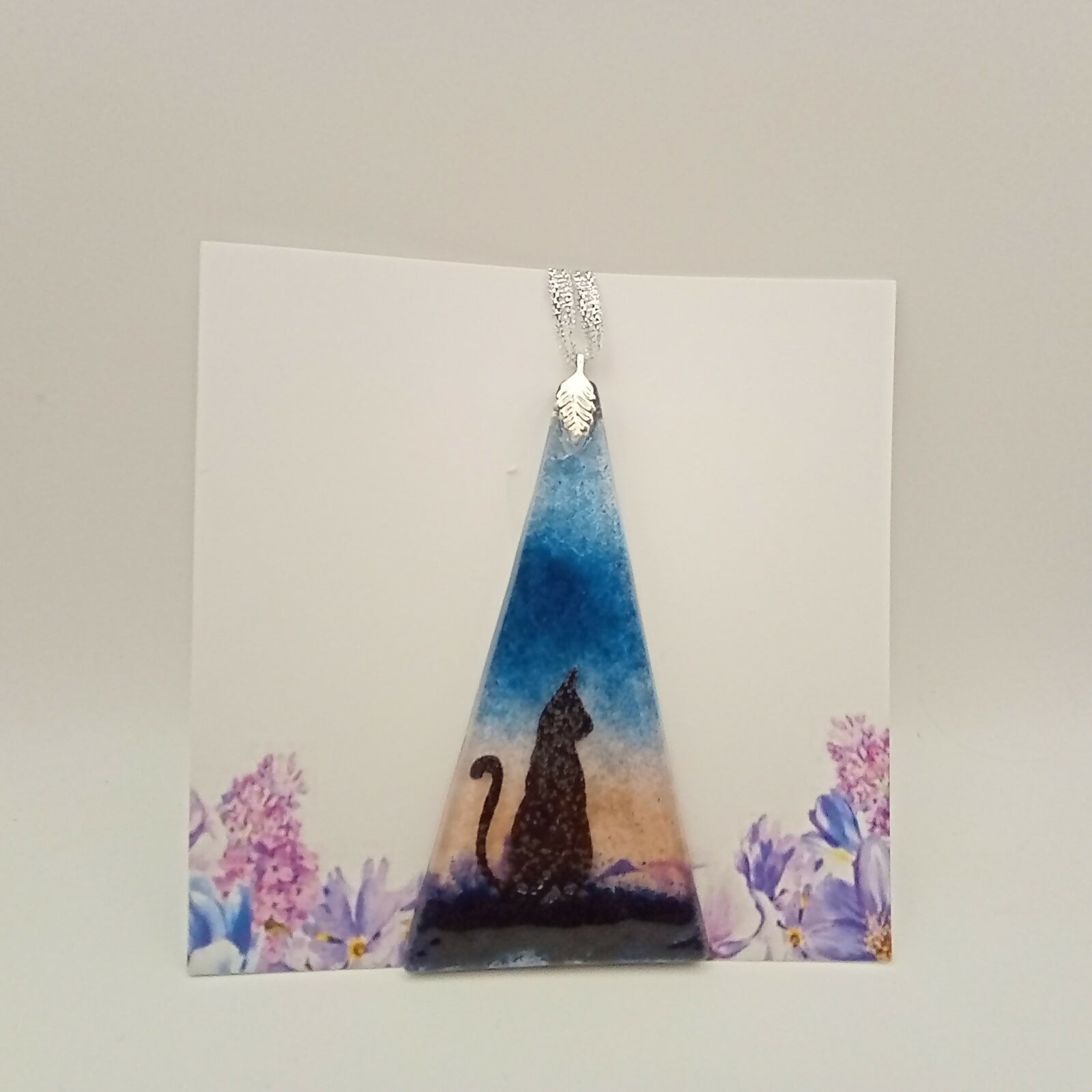 Fused Glass Cat card