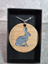 Unique Handcrafted Round Pendant Showing a Seated Hare