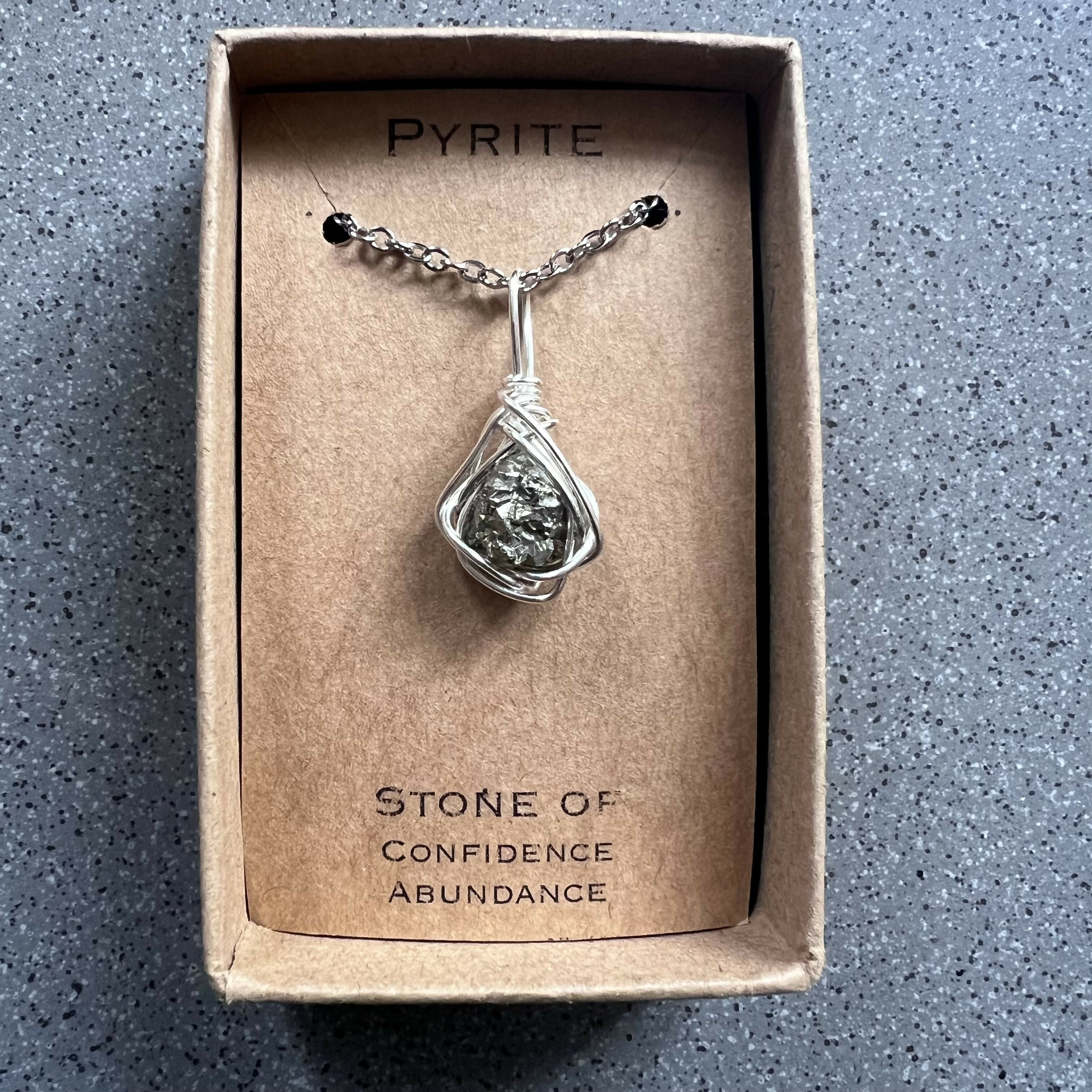 Raw Pyrite Wire Wrapped Pendant