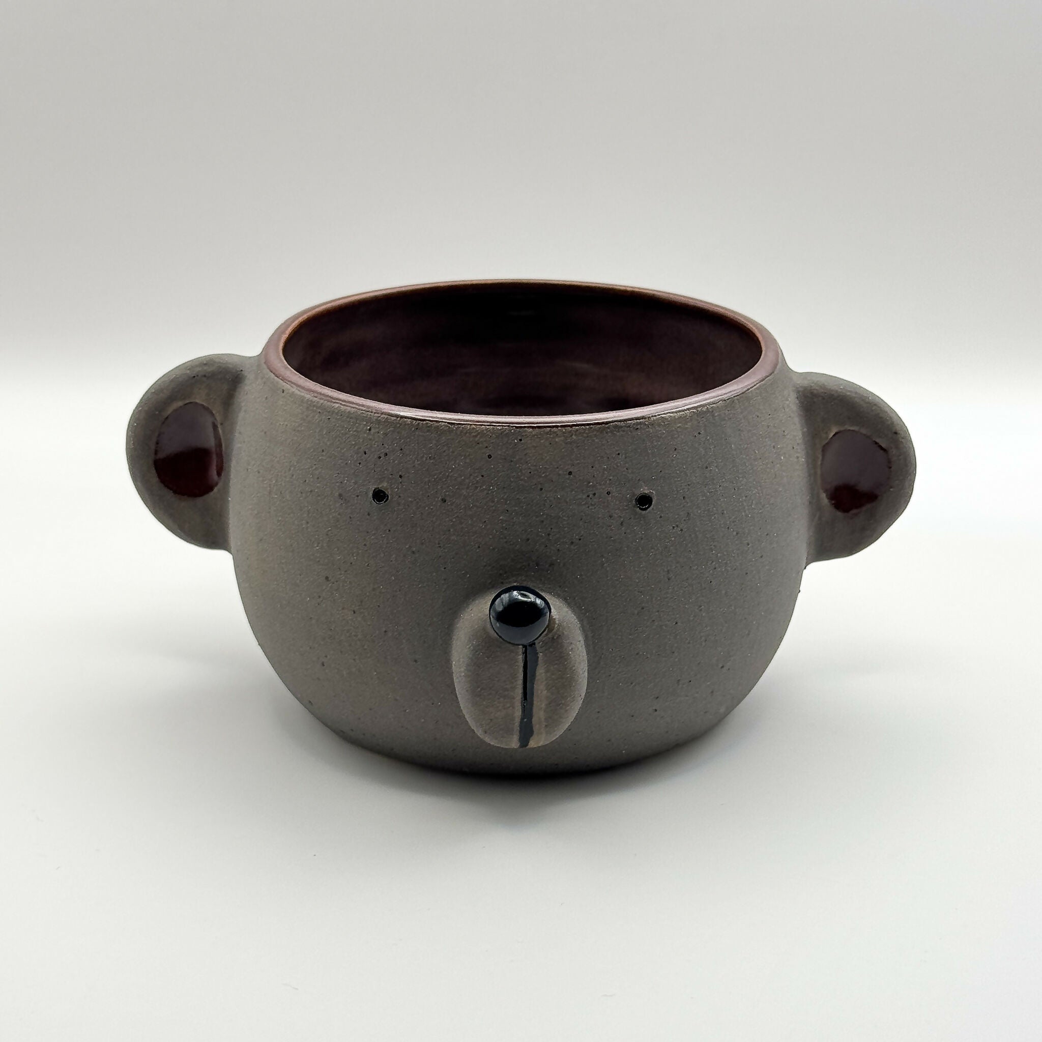 Handmade Dark Bear Ceramic Cup