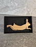Handcrafted Cherry Veneered Leaping Hare Pin
