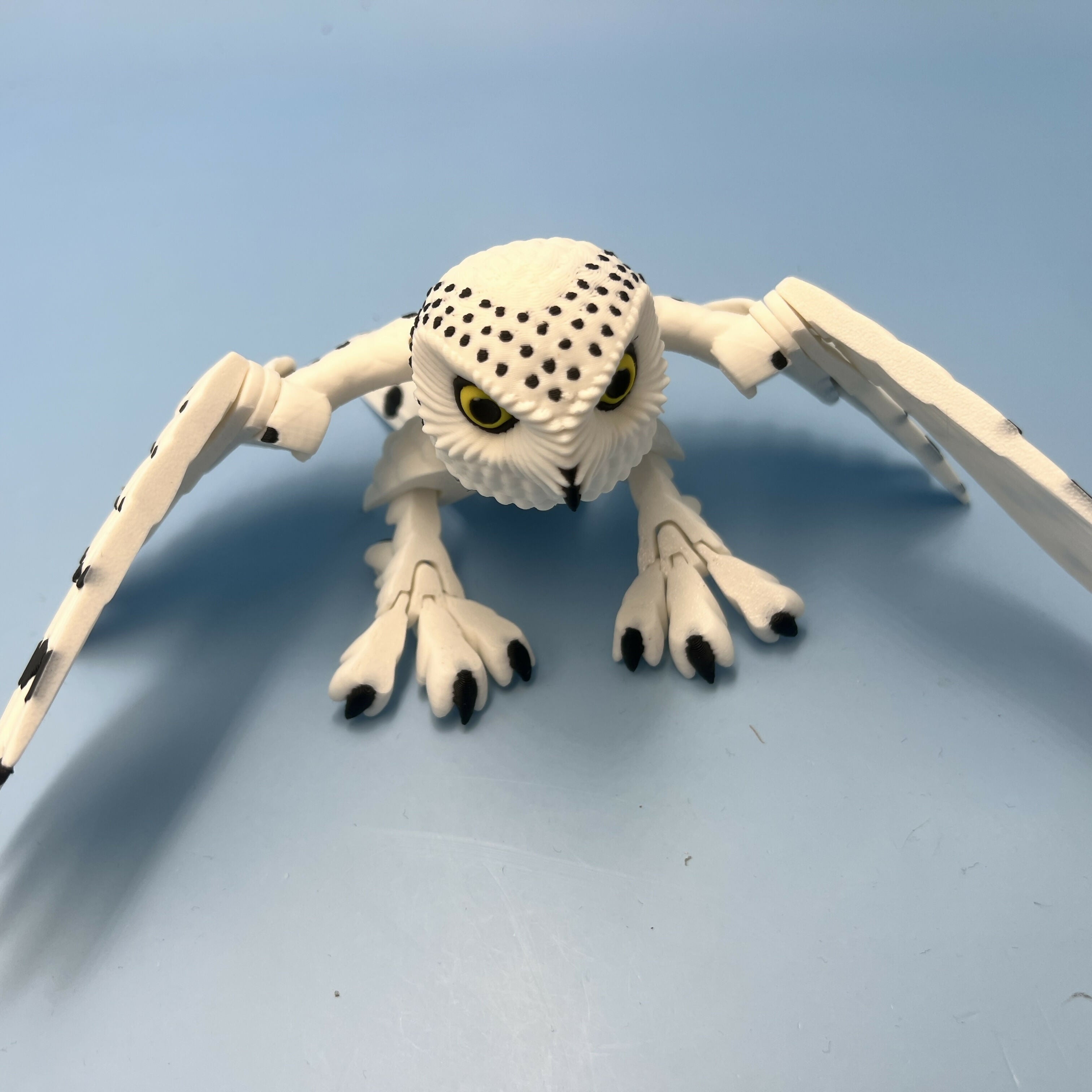 3D Printed LARGE: Articulated Sensory Fidget Animal Friend Snow Owl 22cm