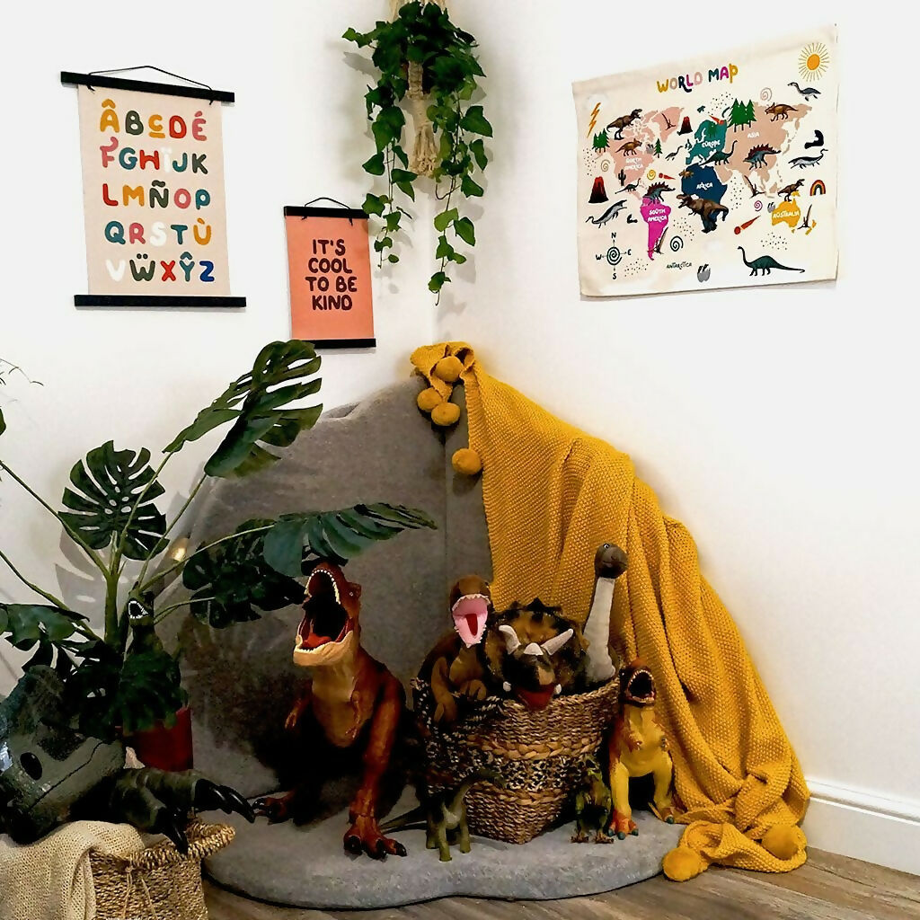 Dinosaur World Map Wall Hanging