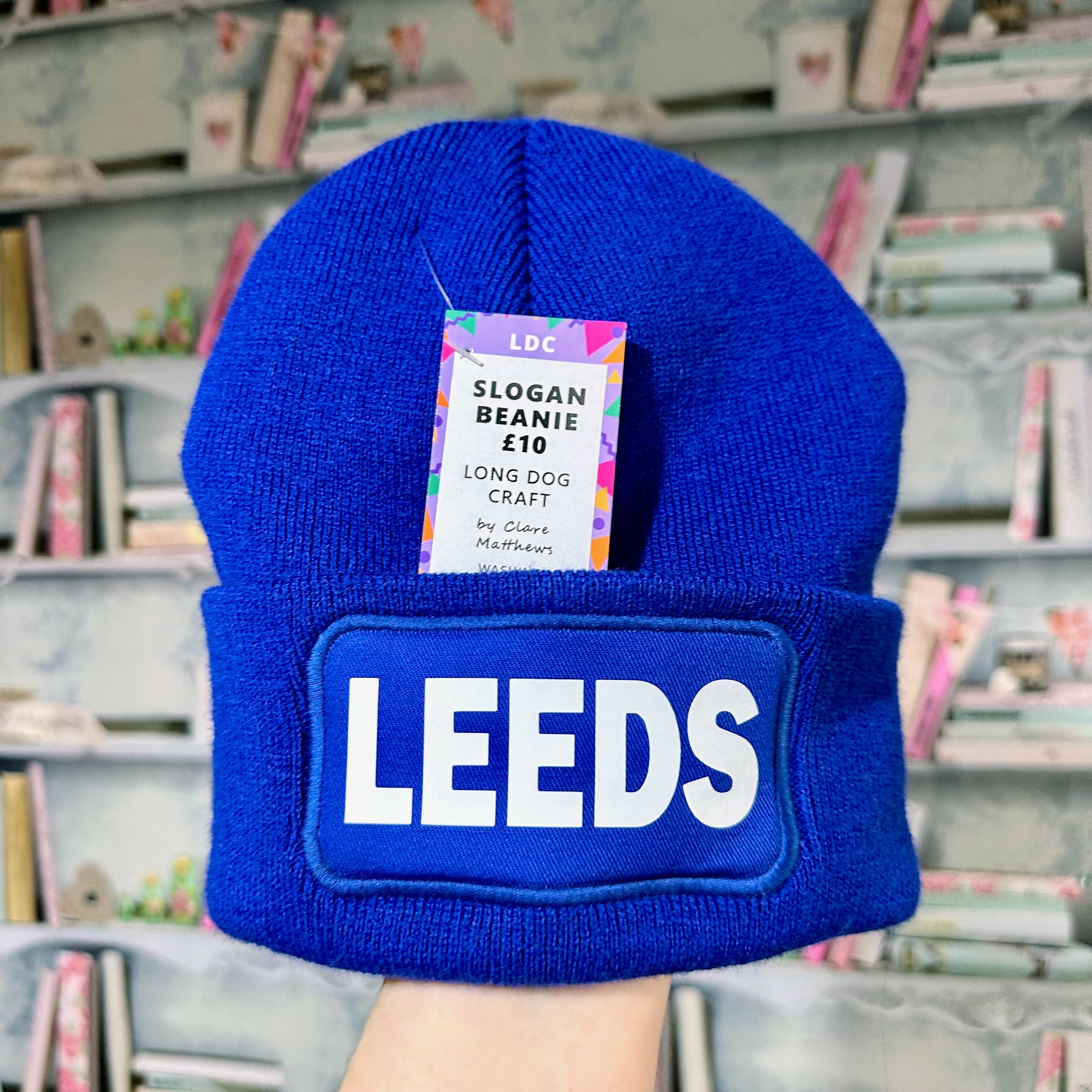 Leeds Cuffed Rectangular Patch Beanie Hat
