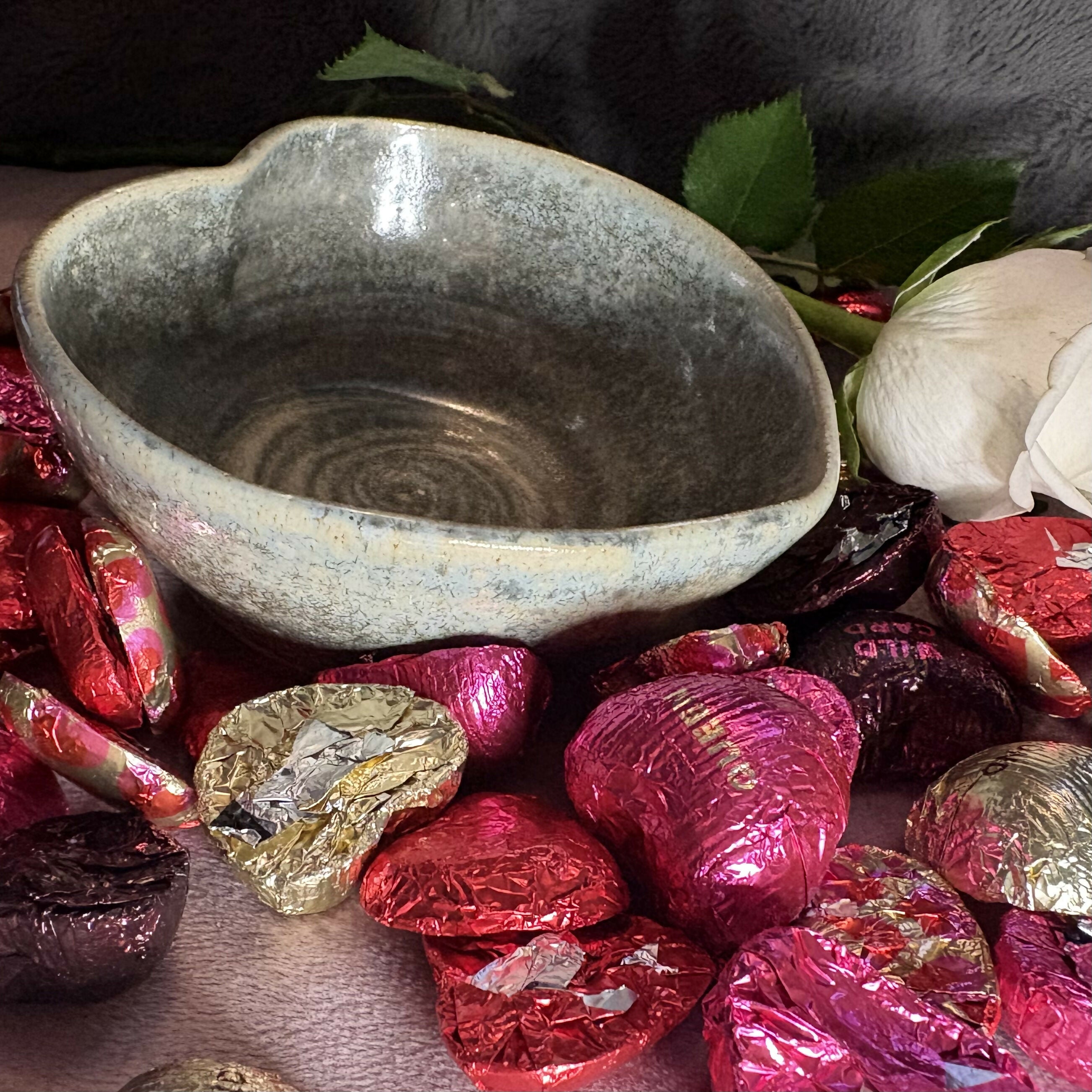 Slate Speckle Heart Bowl