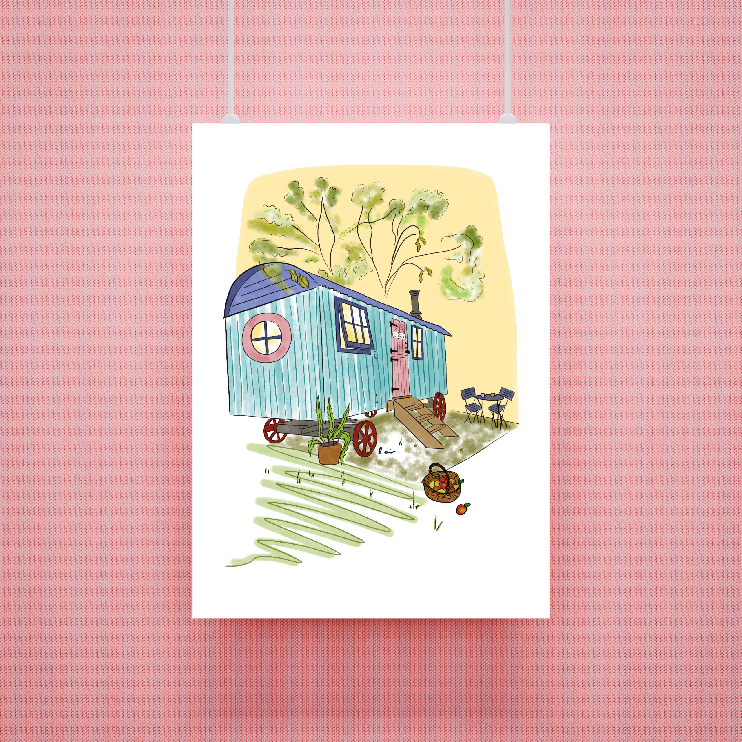 The Orchard / Shepherd's Hut A4 Print