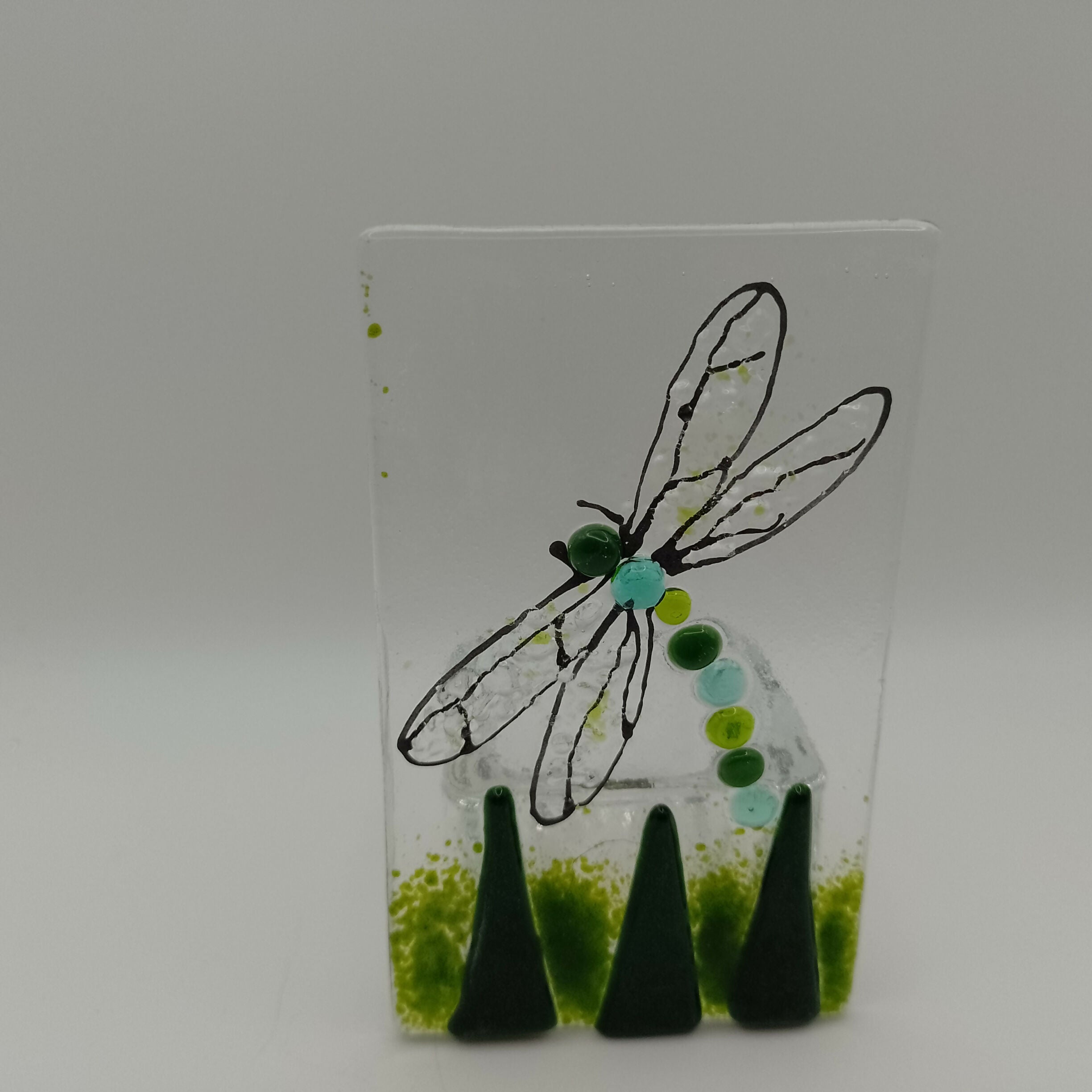 Fused Glass Dragonfly Tealight