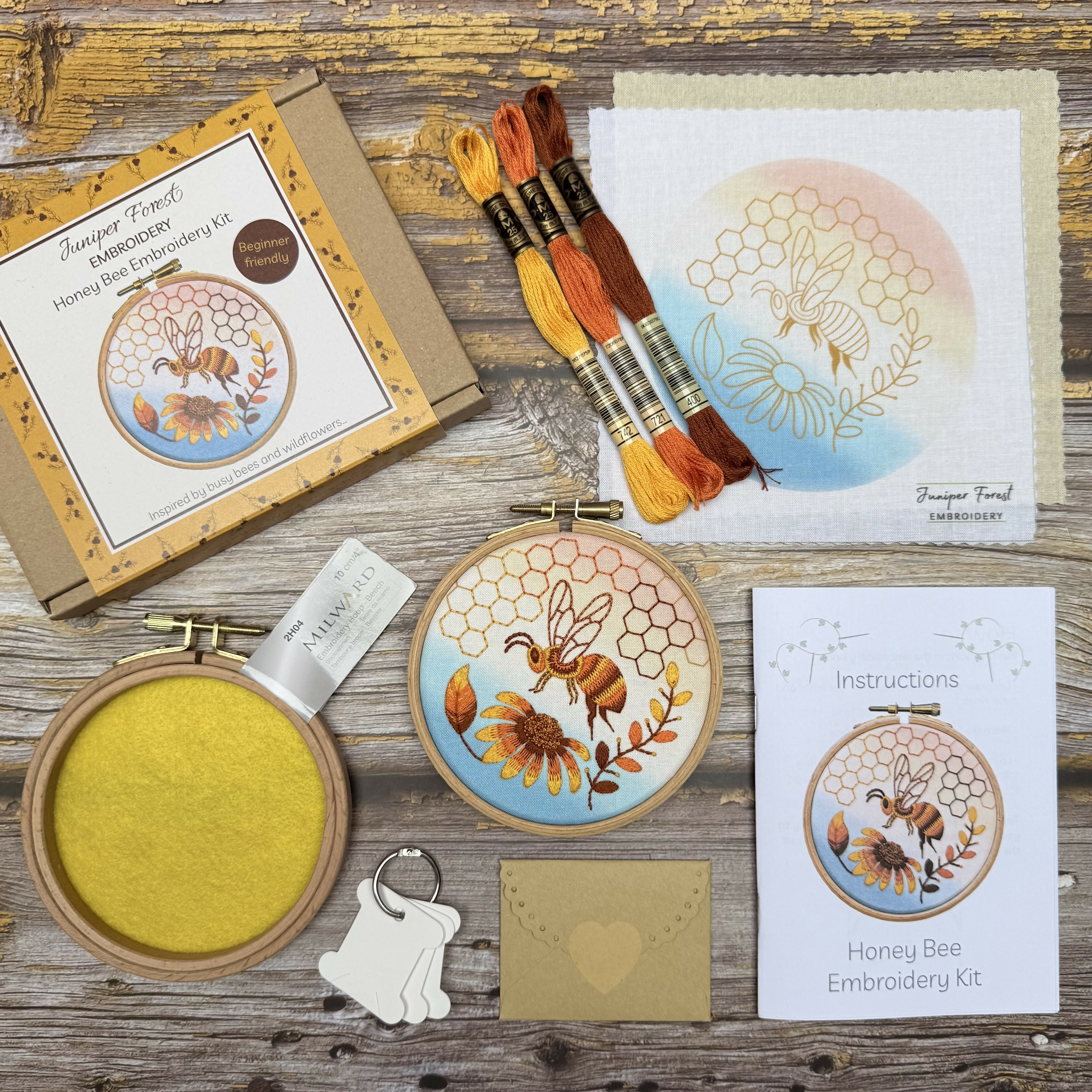 Honey Bee Embroidery Kit