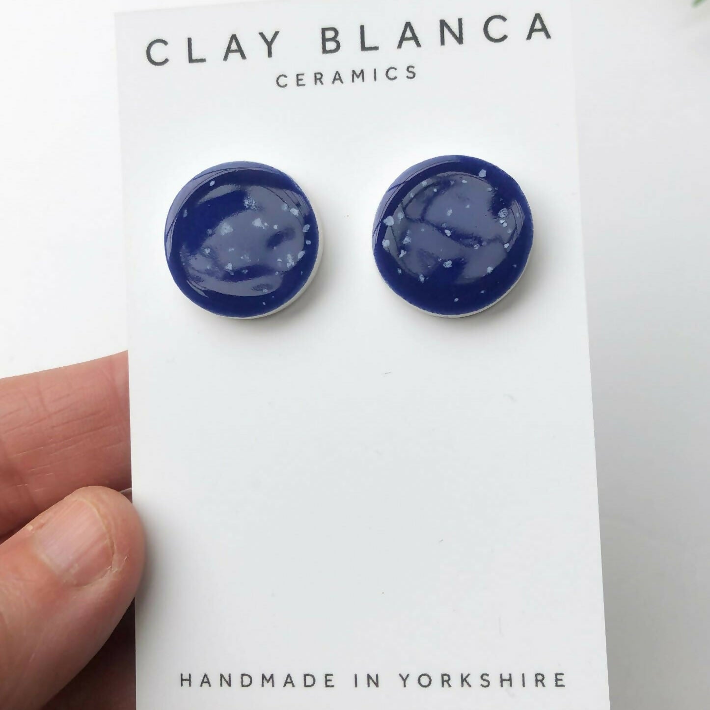 Large Speckled Blue Studs