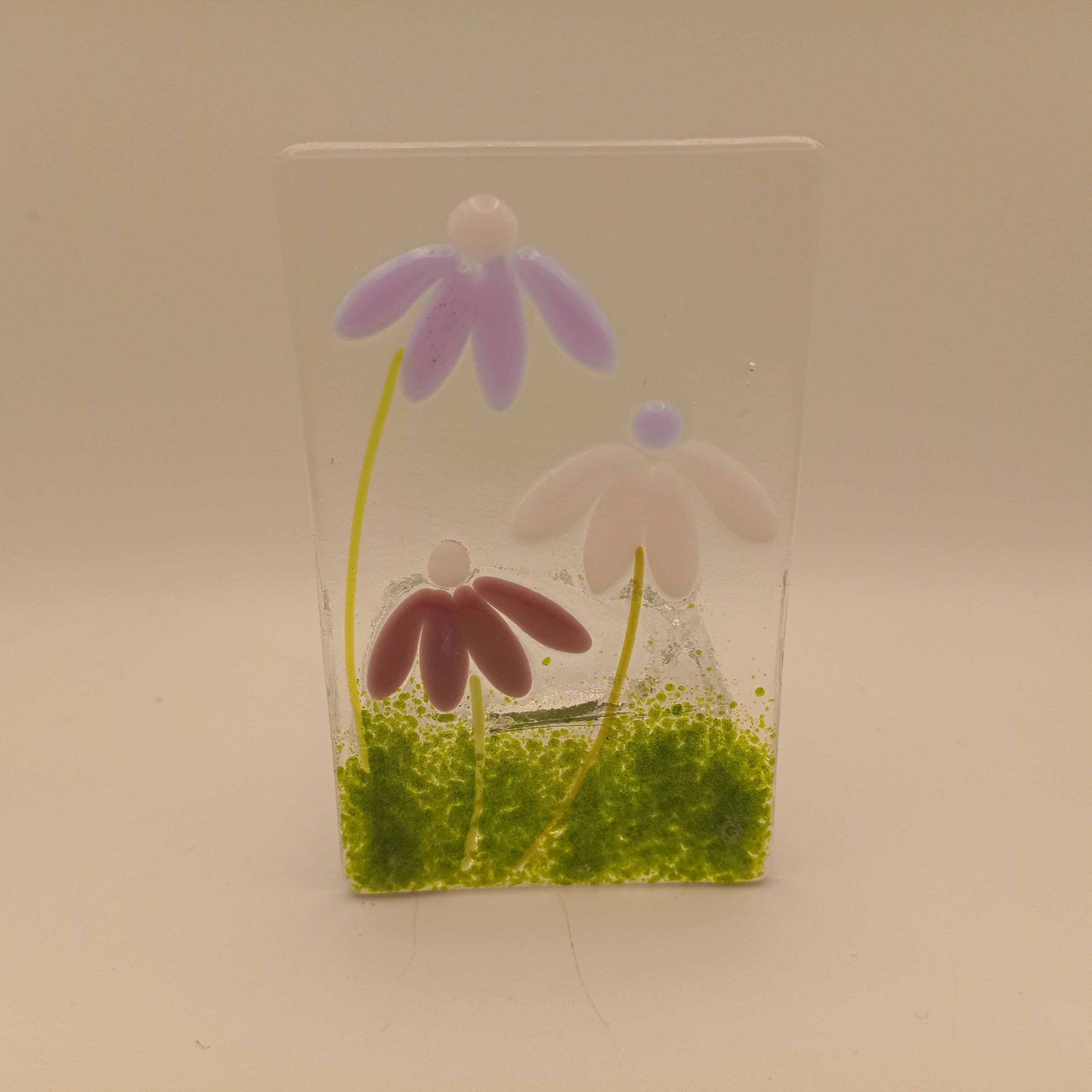 Fused Glass Flower Tealight Holder