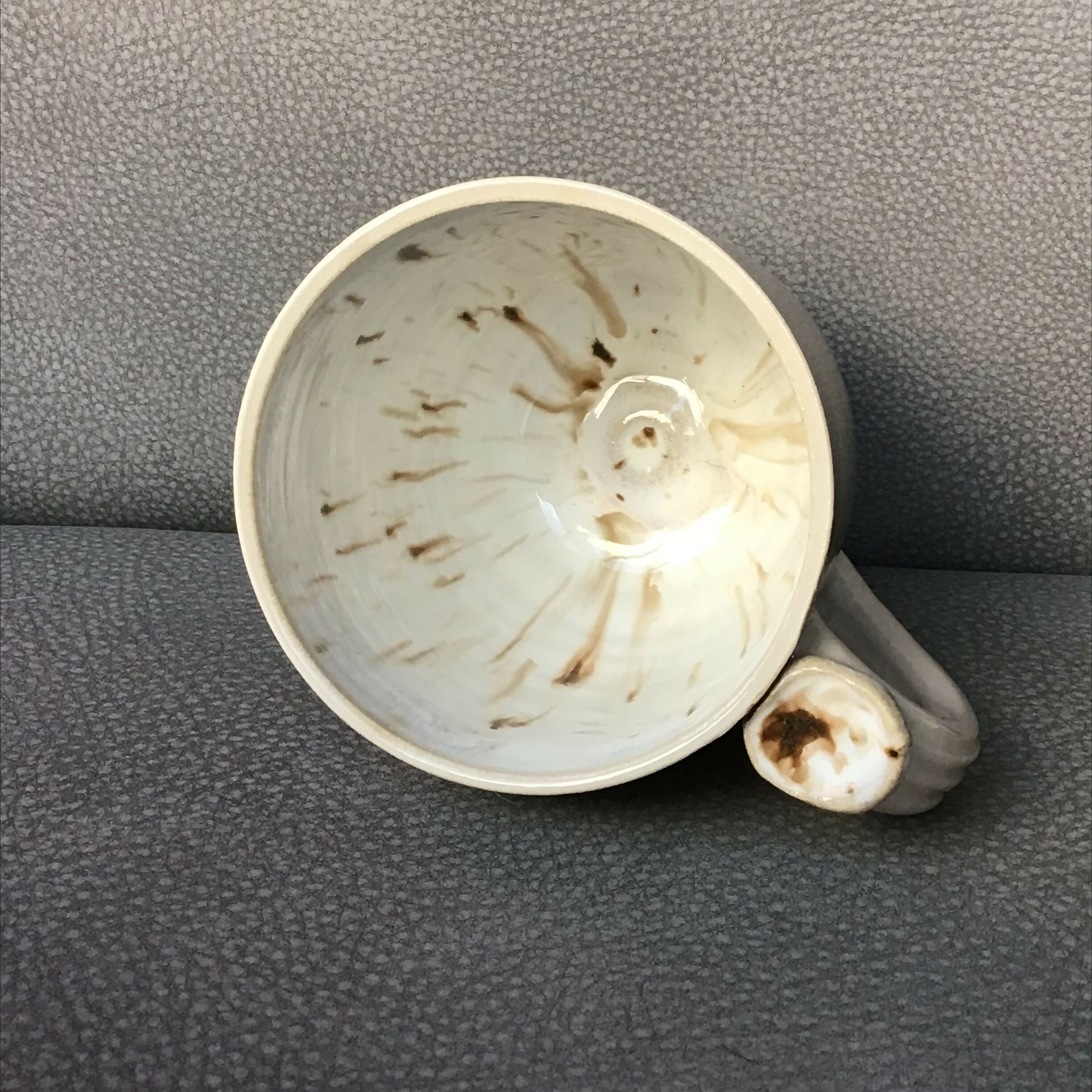 Handpainted stoneware Animal Mug - Brown/Cream