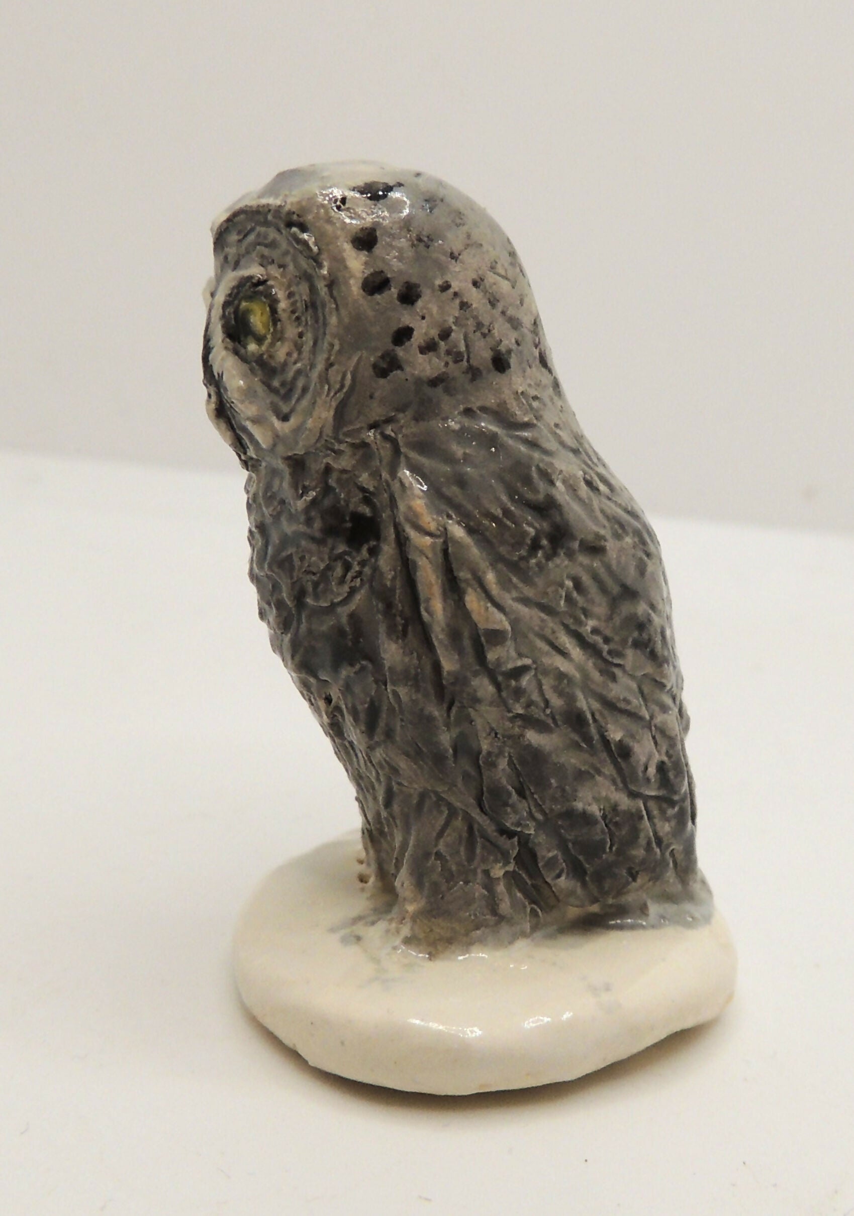 Ceramic Great Grey Owl Sculpture - "Geoff"