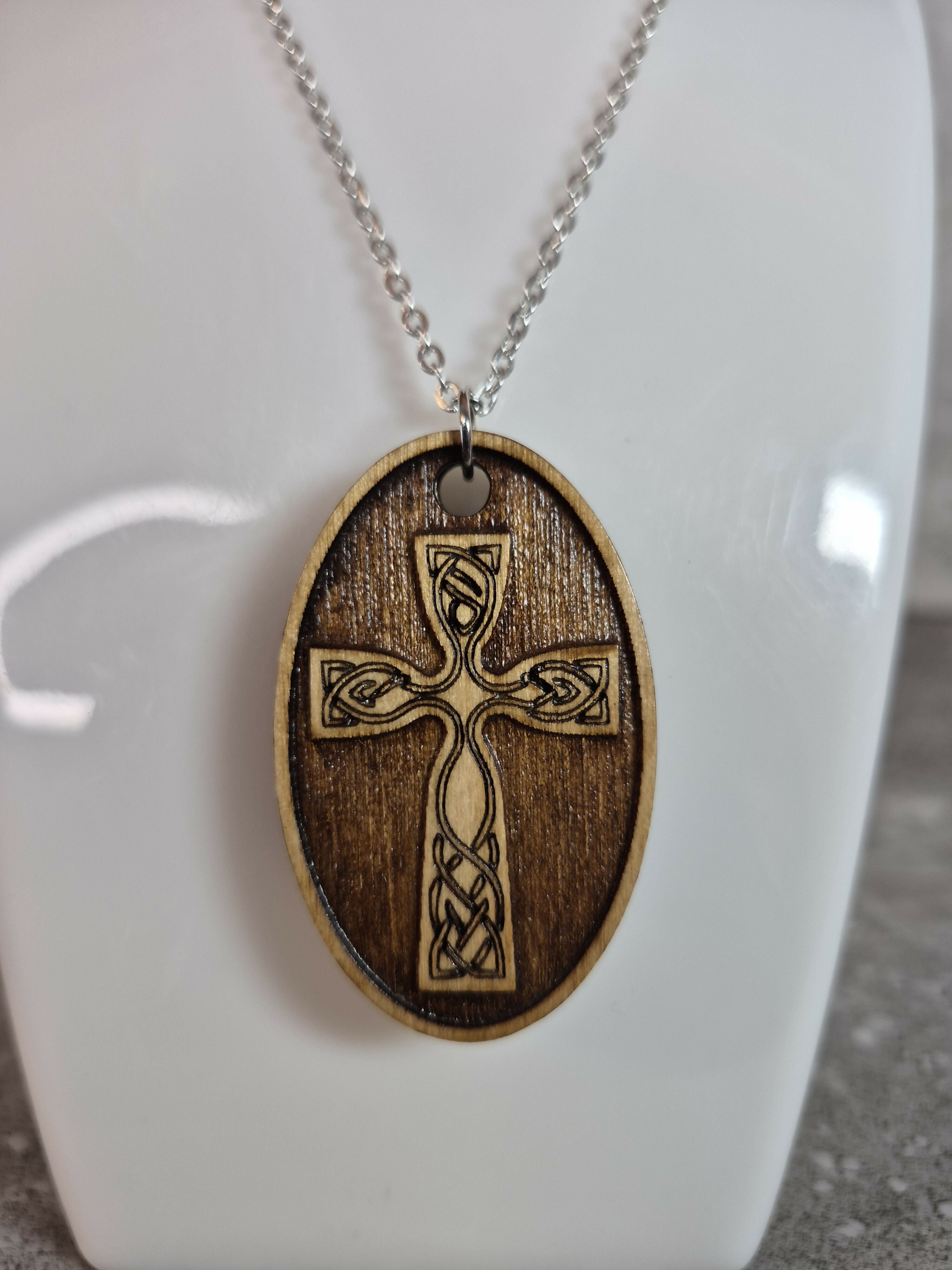 Handcrafted and Engraved Celtic Cross Pendant