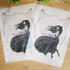 LEARNING TO FLY ART NOUVEAU LINO PRINT