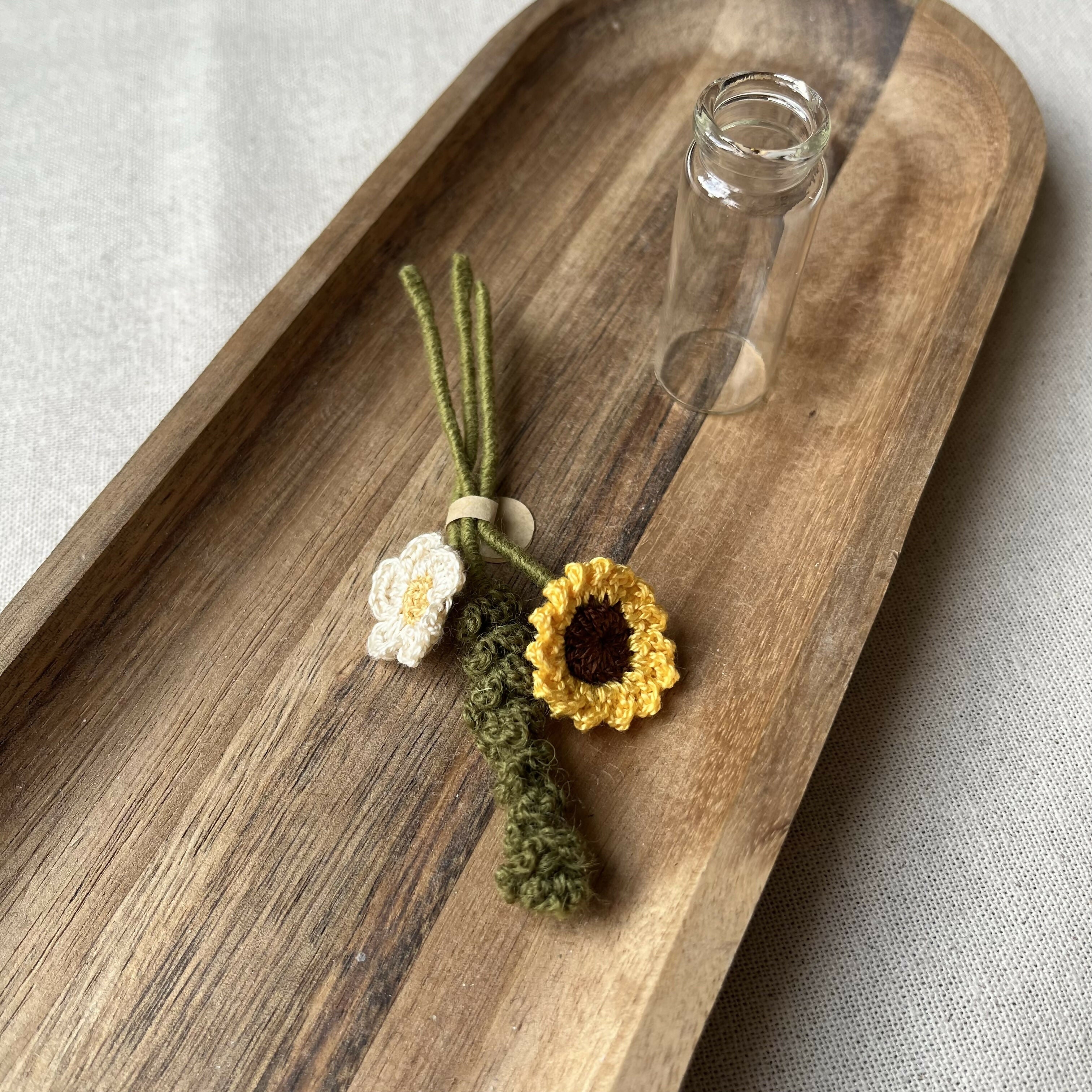 Miniature crochet flowers