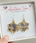 Snowflake Christmas Real Flower Earrings Gold Plated