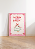 MERRY & BRIGHT CHRISTMAS WALL ART PRINT